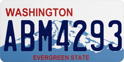 WA license plate ABM4293
