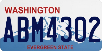 WA license plate ABM4302