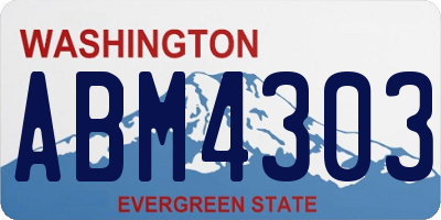 WA license plate ABM4303