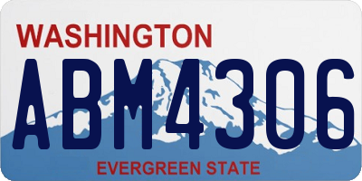 WA license plate ABM4306