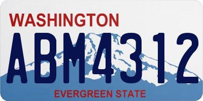 WA license plate ABM4312
