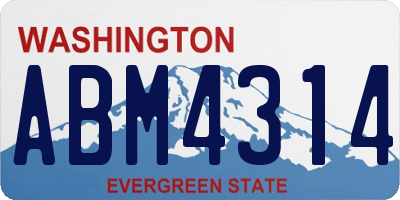 WA license plate ABM4314