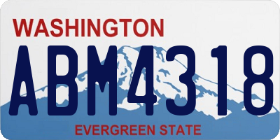 WA license plate ABM4318