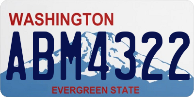 WA license plate ABM4322