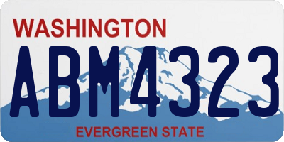 WA license plate ABM4323