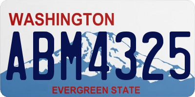 WA license plate ABM4325