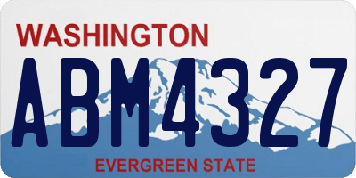 WA license plate ABM4327