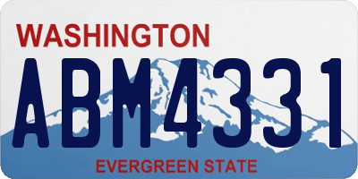 WA license plate ABM4331