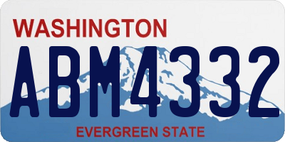 WA license plate ABM4332