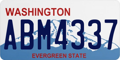WA license plate ABM4337