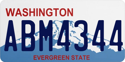 WA license plate ABM4344