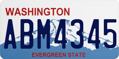 WA license plate ABM4345
