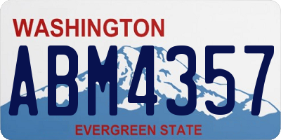 WA license plate ABM4357