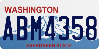 WA license plate ABM4358