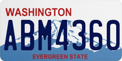 WA license plate ABM4360