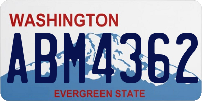WA license plate ABM4362