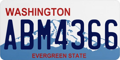 WA license plate ABM4366