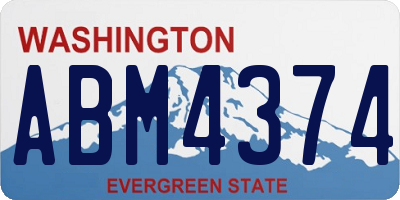 WA license plate ABM4374