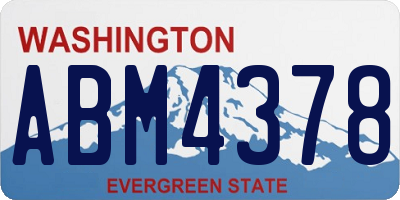 WA license plate ABM4378