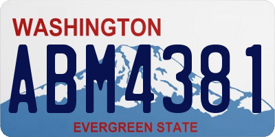 WA license plate ABM4381