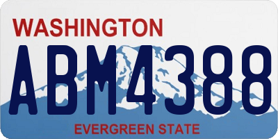 WA license plate ABM4388