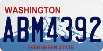 WA license plate ABM4392