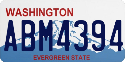 WA license plate ABM4394