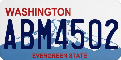 WA license plate ABM4502