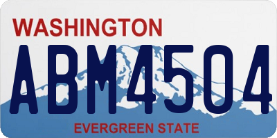 WA license plate ABM4504