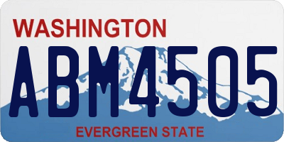 WA license plate ABM4505