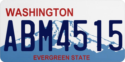 WA license plate ABM4515