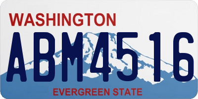 WA license plate ABM4516