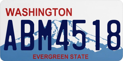 WA license plate ABM4518