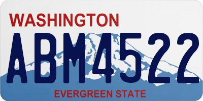 WA license plate ABM4522