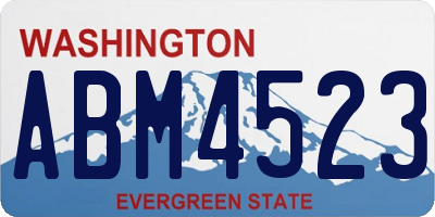 WA license plate ABM4523