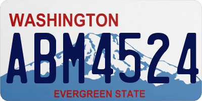WA license plate ABM4524