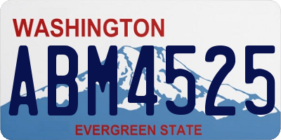 WA license plate ABM4525