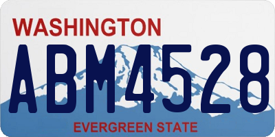 WA license plate ABM4528