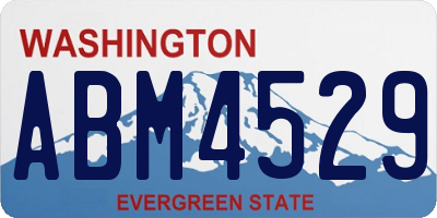 WA license plate ABM4529