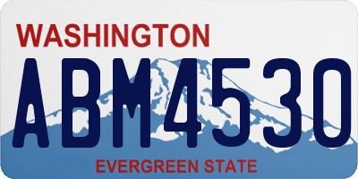 WA license plate ABM4530