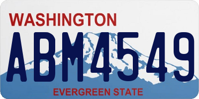 WA license plate ABM4549