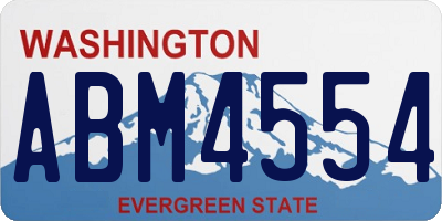 WA license plate ABM4554
