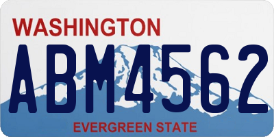 WA license plate ABM4562