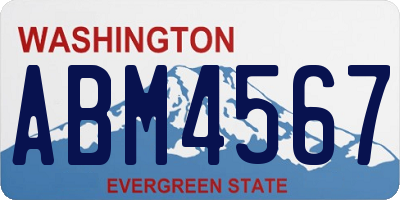 WA license plate ABM4567