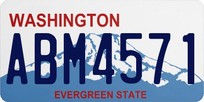 WA license plate ABM4571