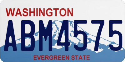 WA license plate ABM4575
