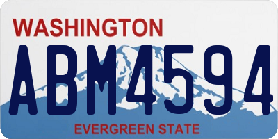 WA license plate ABM4594