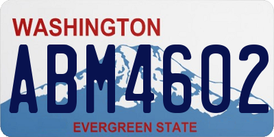 WA license plate ABM4602