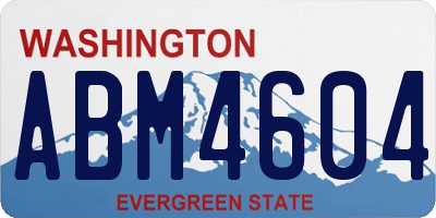 WA license plate ABM4604