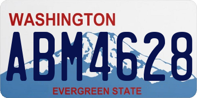 WA license plate ABM4628